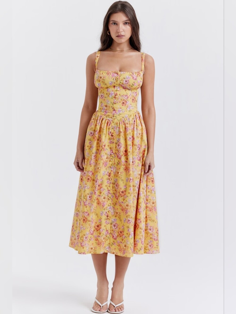 House of CB Tatiana Butter Print Midi Sundress - Picture 3 of 5